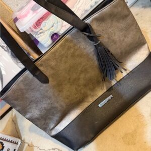 Mary Kay Black and Brown Tote with Tassel